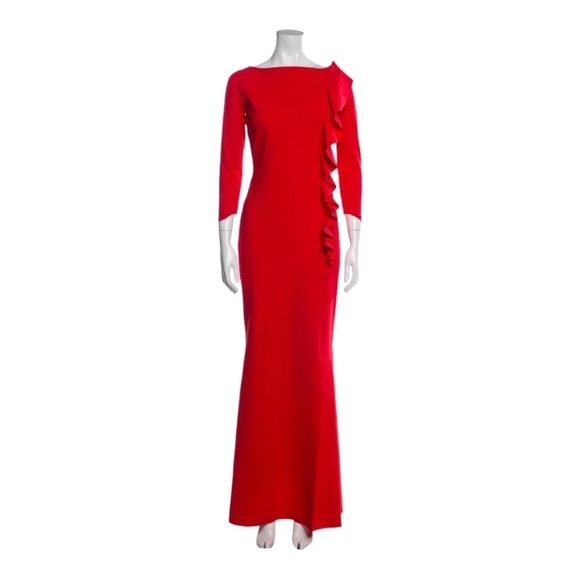 Chiara Boni La Petite Robe Dilia Ruffle Evening Gown in Red 4 - Picture 13 of 13